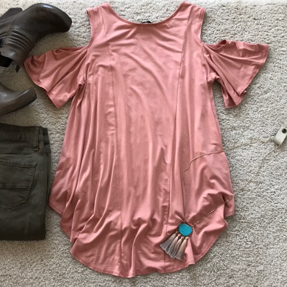 ♥️1 SMALL♥️Cold Shoulder Tunic Top - Picture 5 of 8